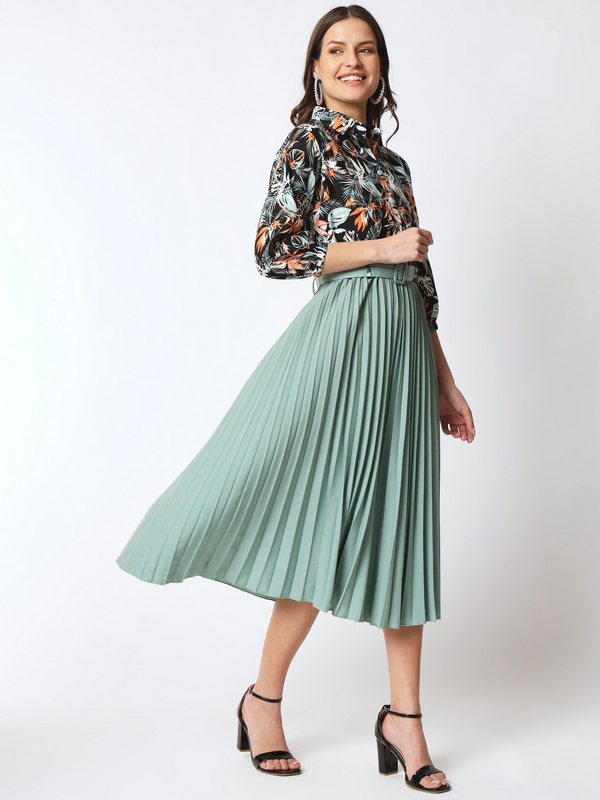 Zeflora A-line Multicolor Midi Dress