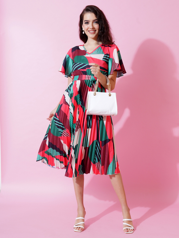 Zeflora A-Line Knee Pink Dress
