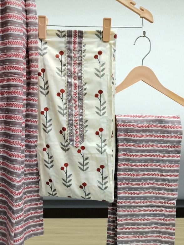 Kala Sutra Botanical Print Salwar Suit Material