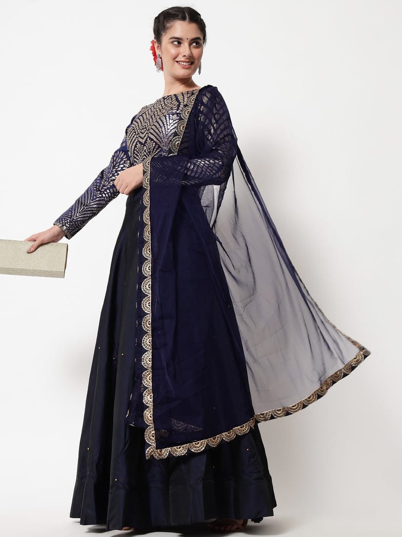 Firozae Plain Lehenga Choli