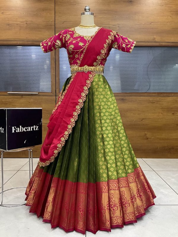 Firozae Central Motifs Lehenga Choli