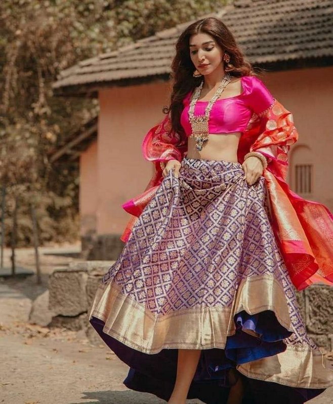 Firozae Golden Motif Lehenga Choli