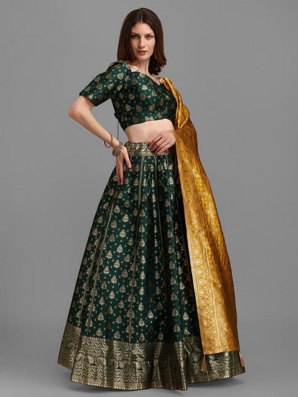 Purvika Gloden Motifs Lehenga Choli
