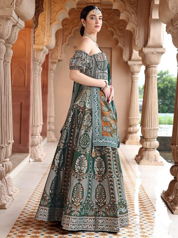 Purvika White Motifs Lehenga Choli