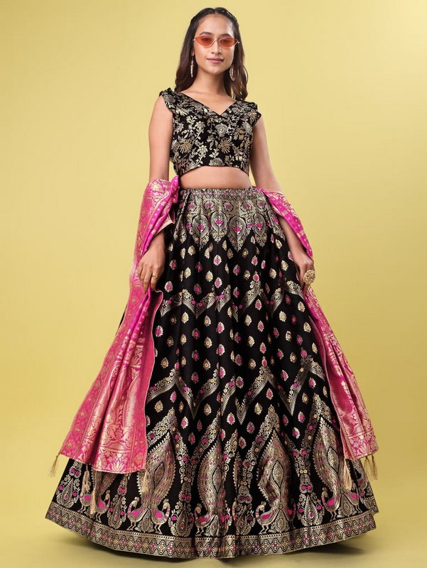 Purvika Silver Coloar Motifs Lehenga Choli