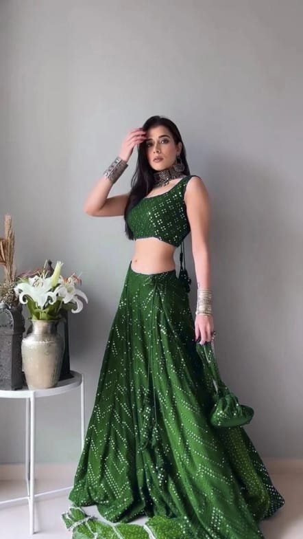 Zivora Geometric A-Line Lehenga Choli