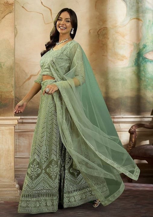Zivora Light Green Lehenga Choli