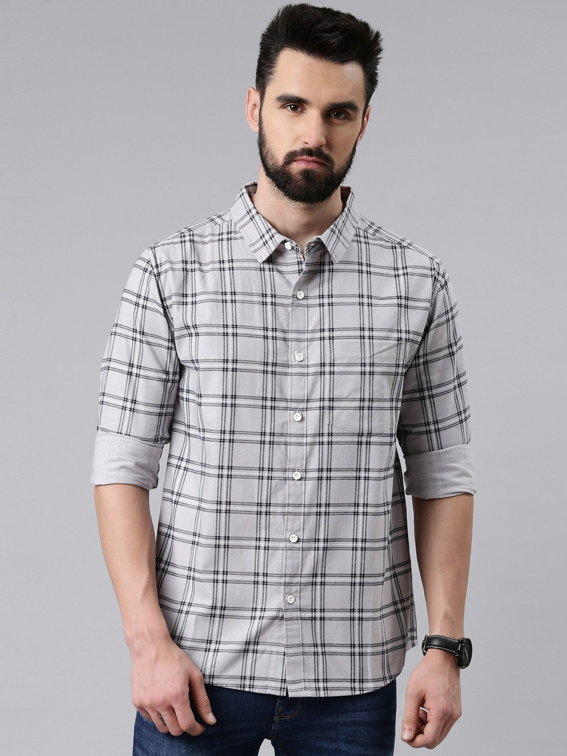 Metronex windowpane check Shirt