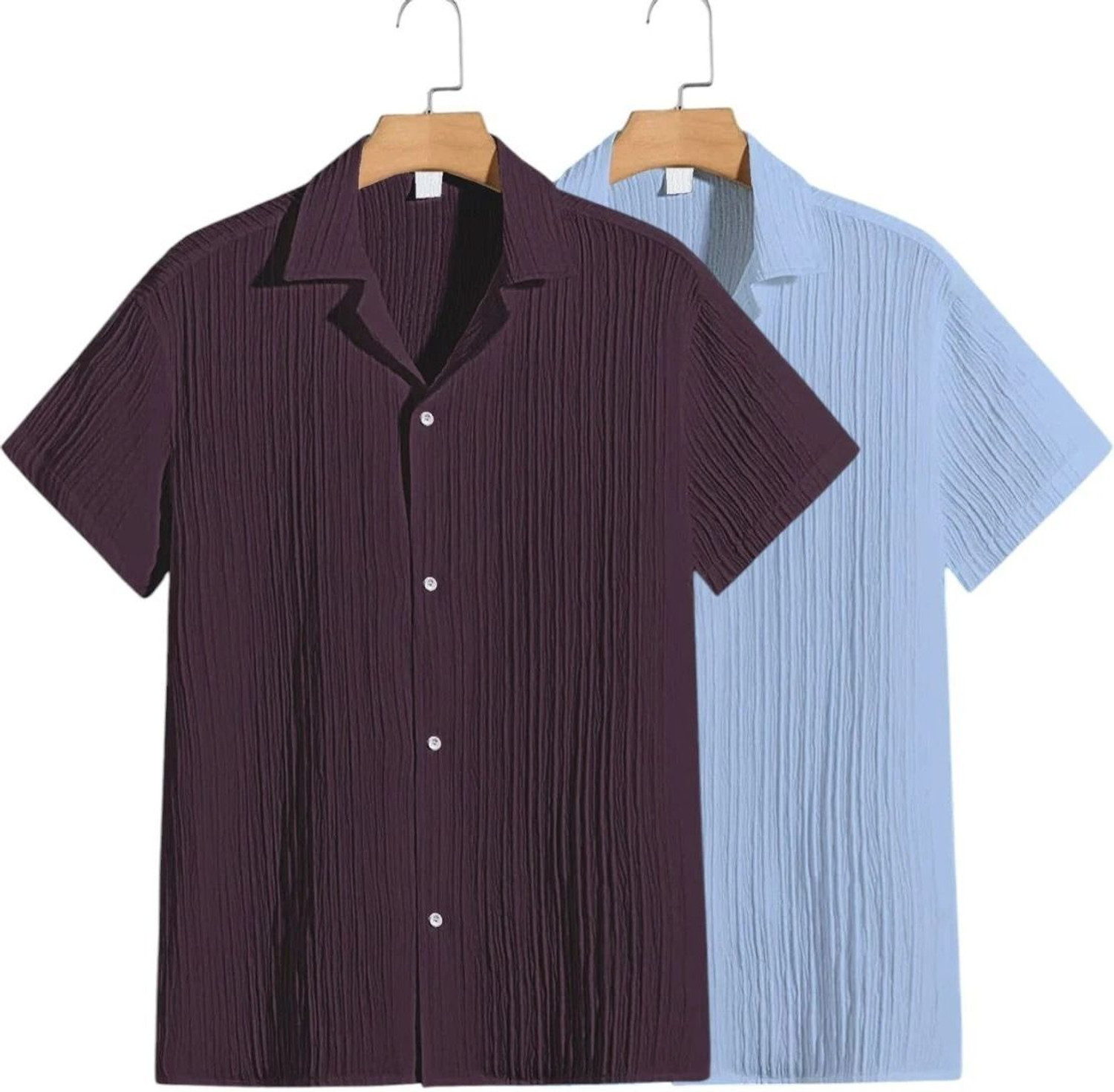 Vertical crinkle plissé shirt