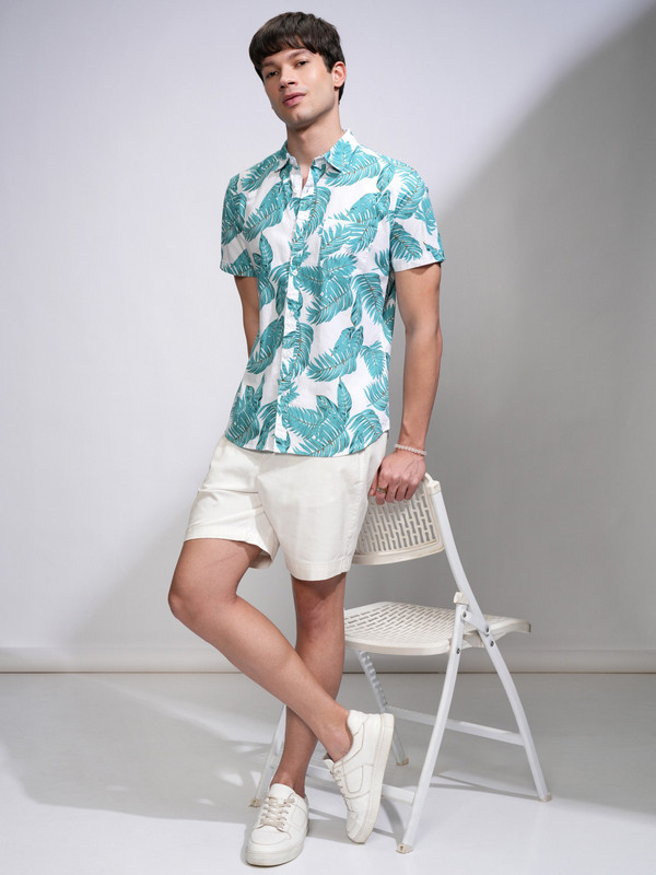 Havric Tropical leaf print shirt