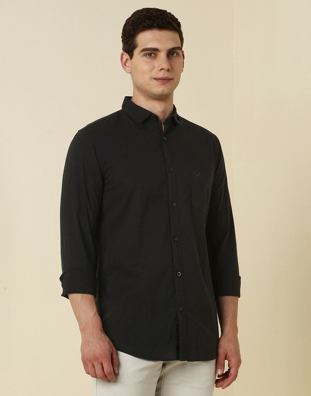 Alvyn Plain Black Shirt