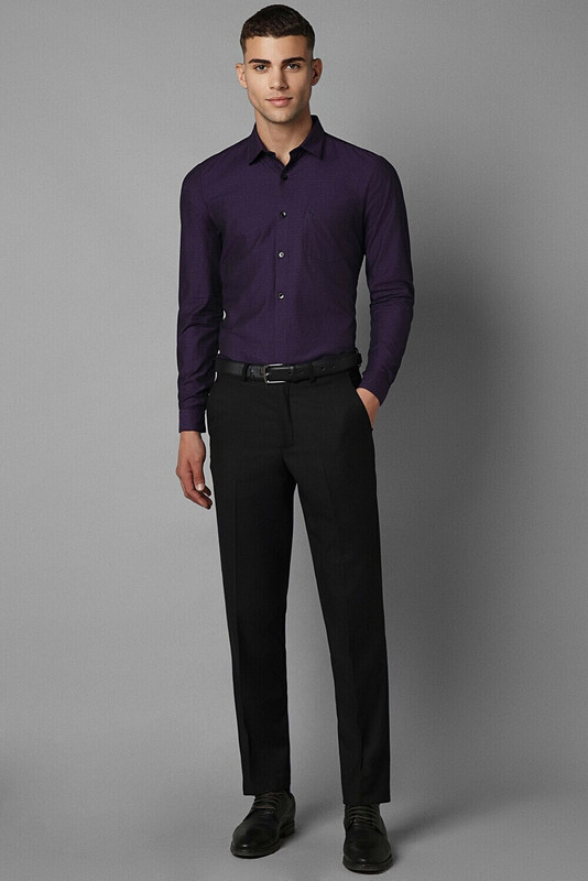 Alvyn Plain Purple Shirt