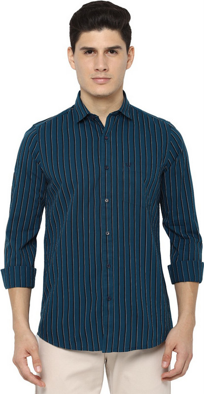 Alvyn Deep blue-green vertical striped Shirt