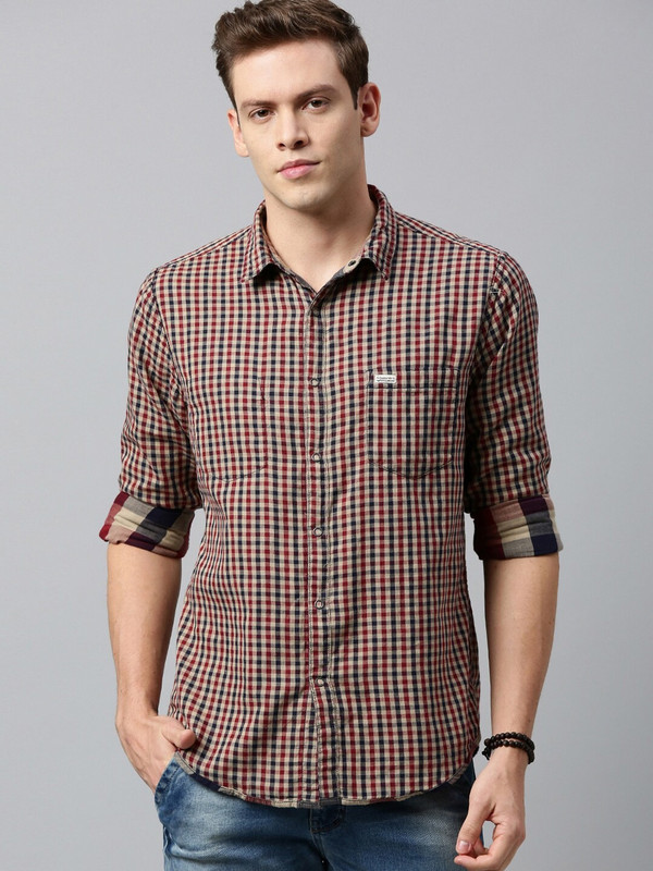 Roxter Earth-toned multi-check Shirt