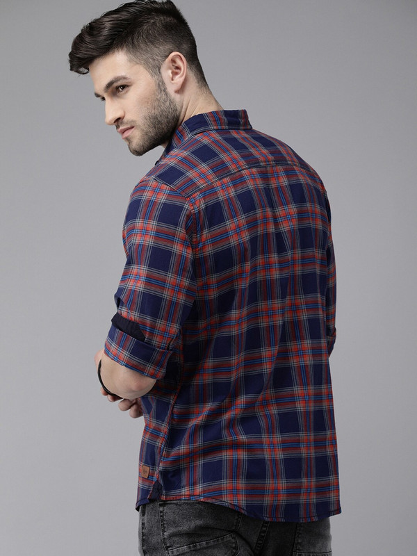 Roxter Navy blue and burnt orange shirt