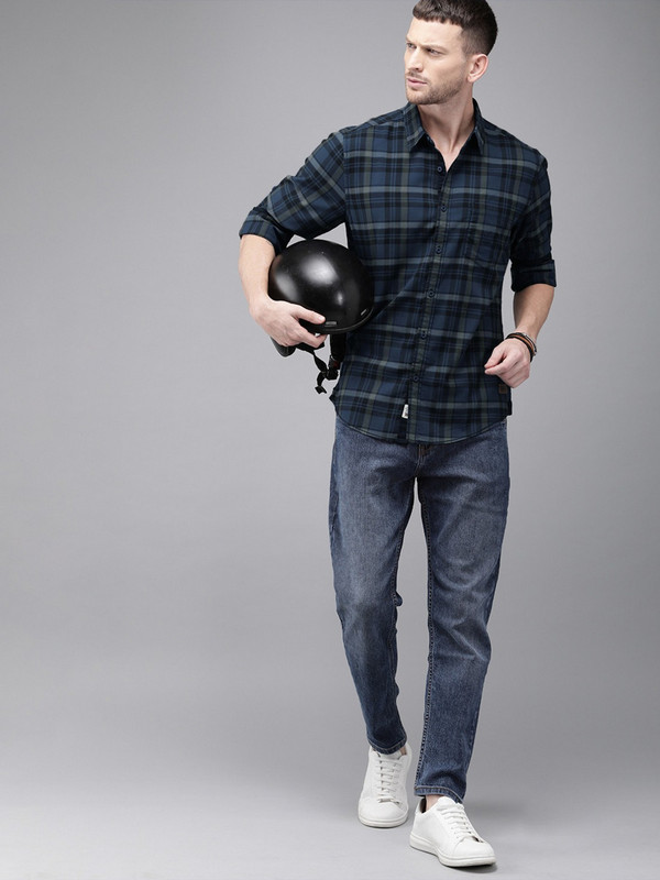 Roxter Forest green plaid button-down Shirt