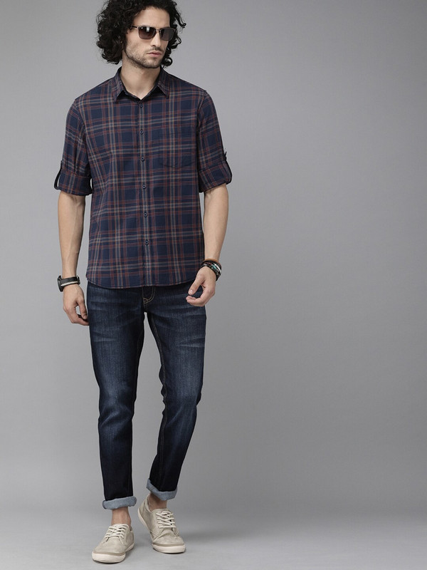 Roxter Multi-colored navy plaid Shirt