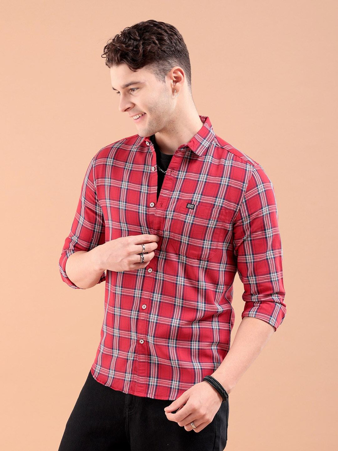 Ivaan Red and black checked shirt