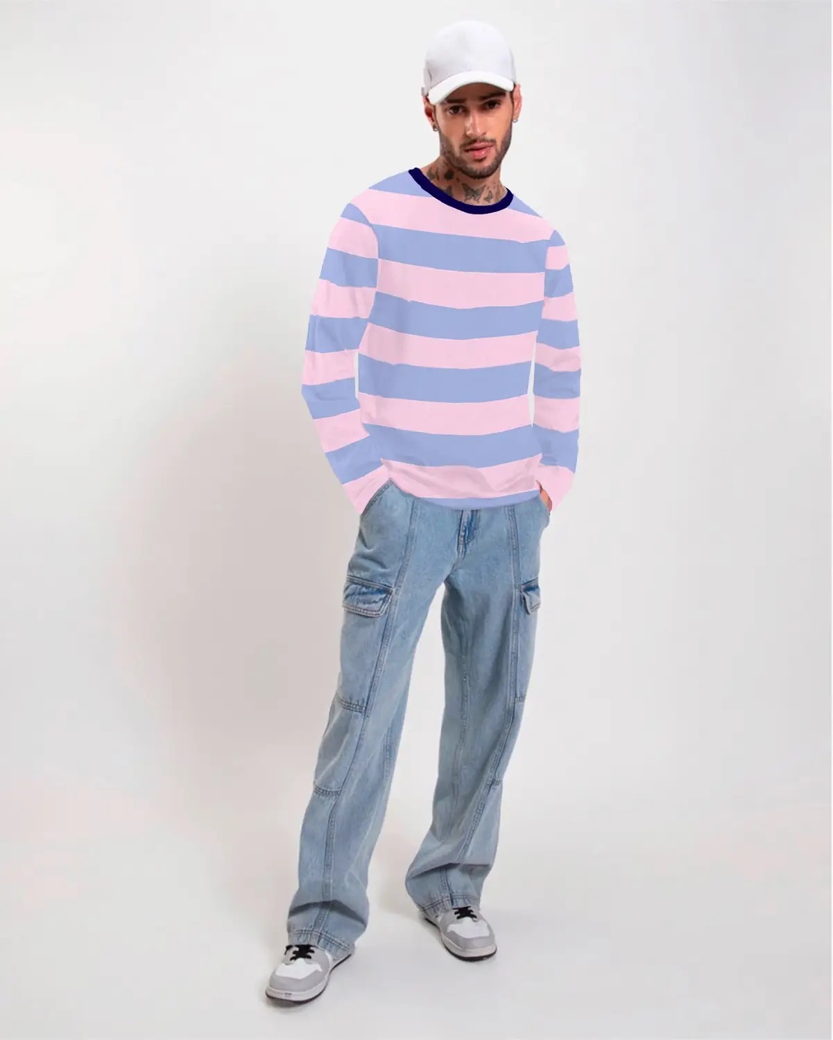 Dapper.Co Wide horizontal stripes  T-Shirt 
