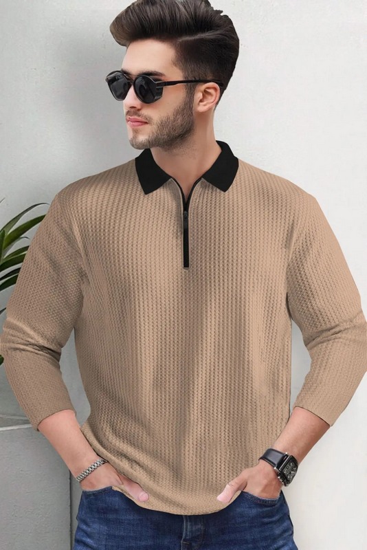 TeeCulture Long-sleeve quarter-zip polo T-shirt 