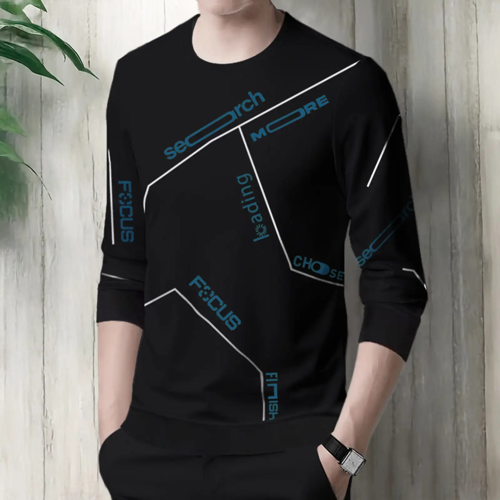 TeeCulture Search Focus Text Print T-Shirt