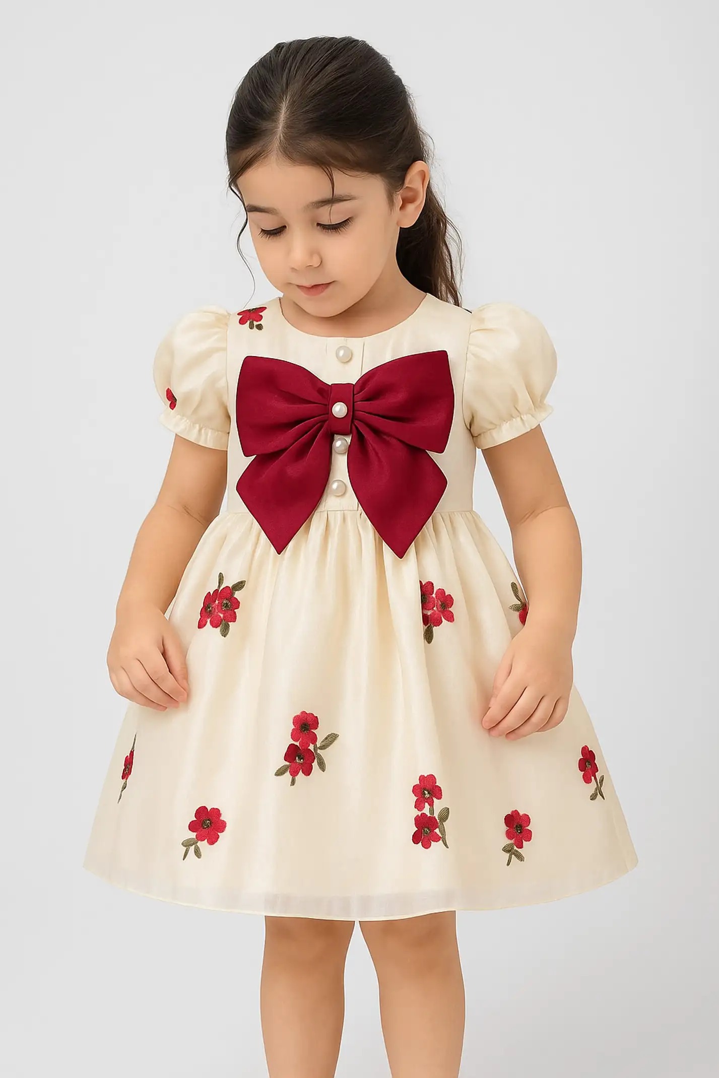 Parnika Burgundy floral Print Dress