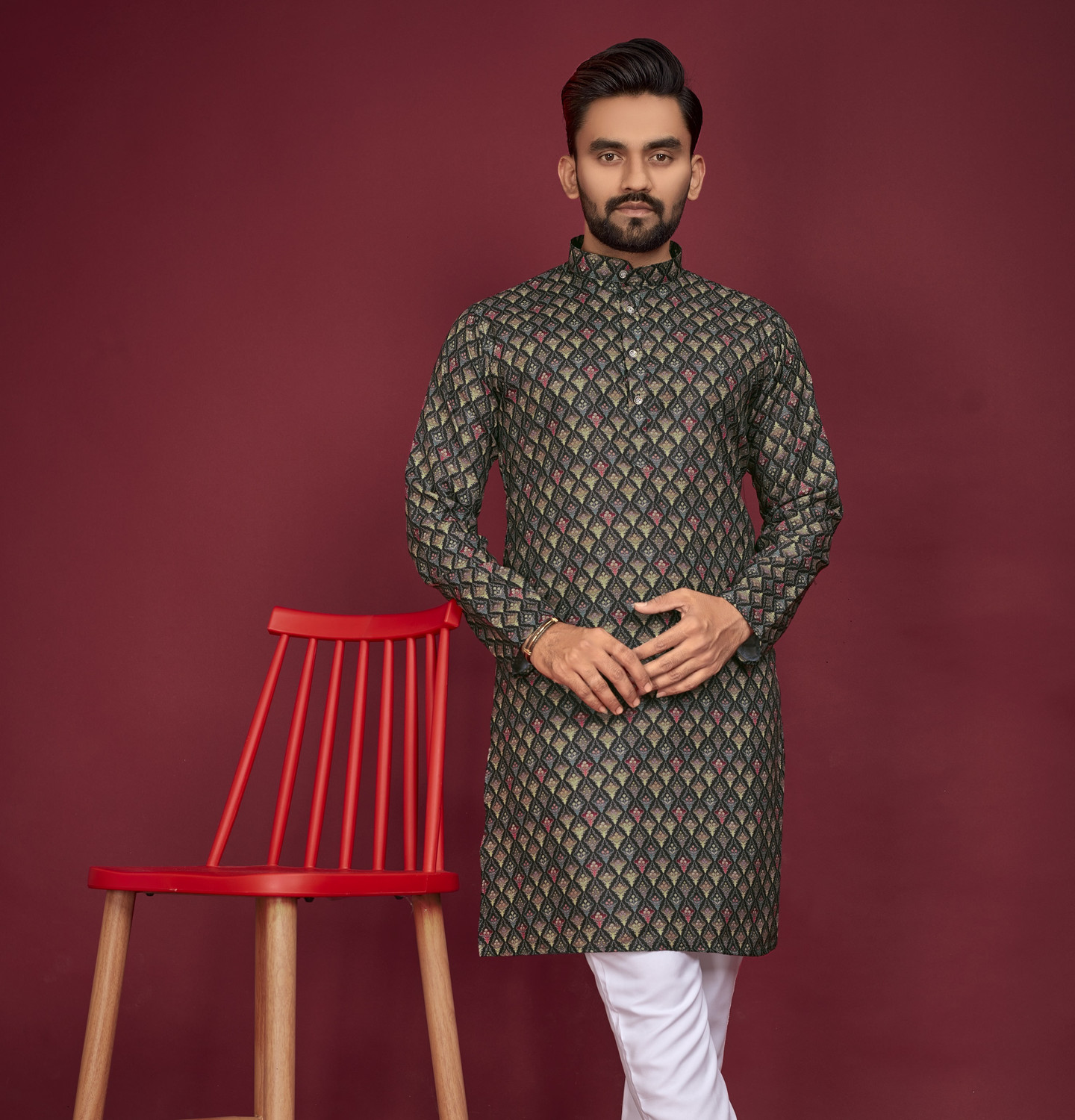 Civanth Cotton Blend Straight Kurta