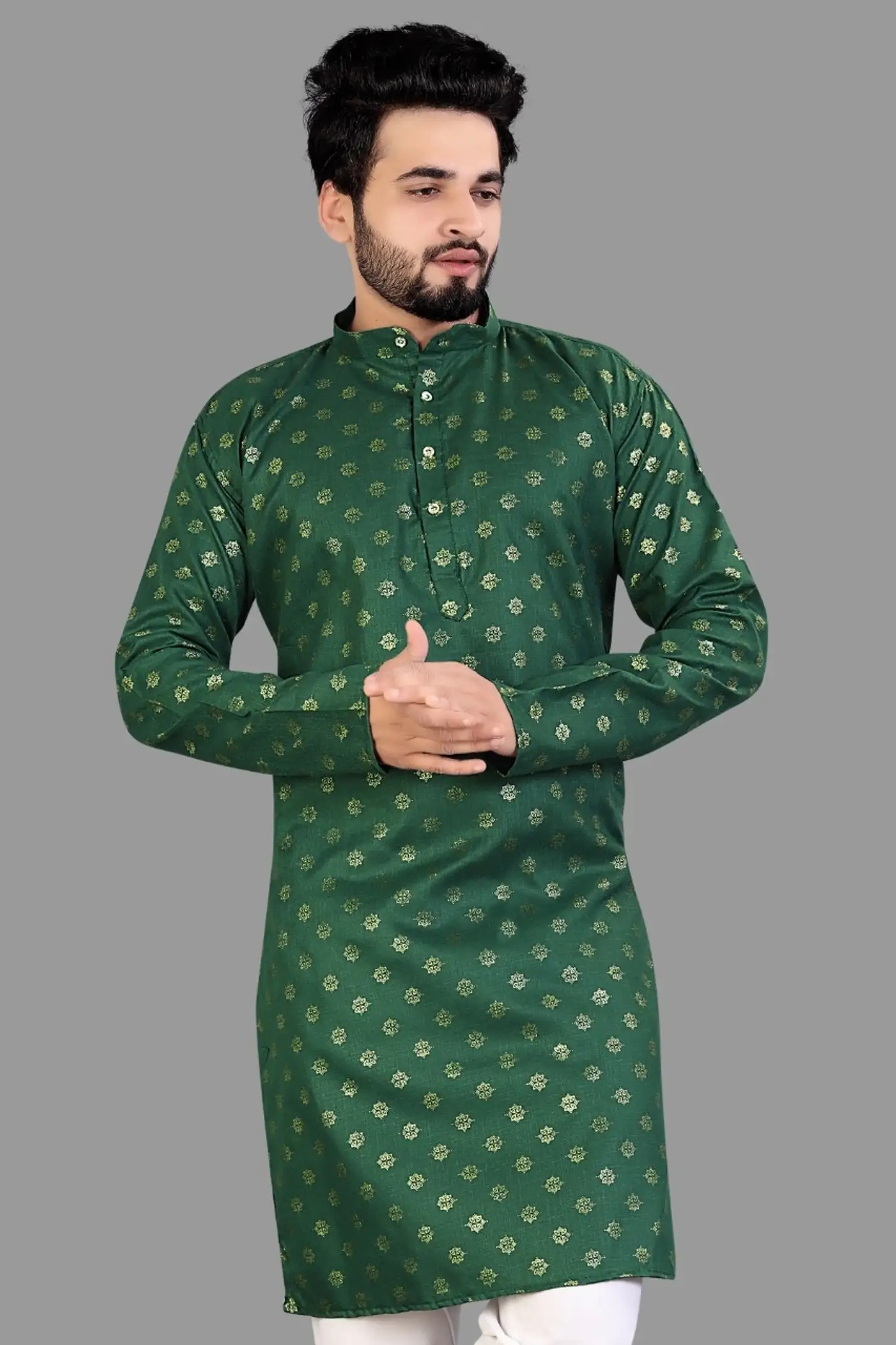 Civanth Gold Butti print  Kurtha