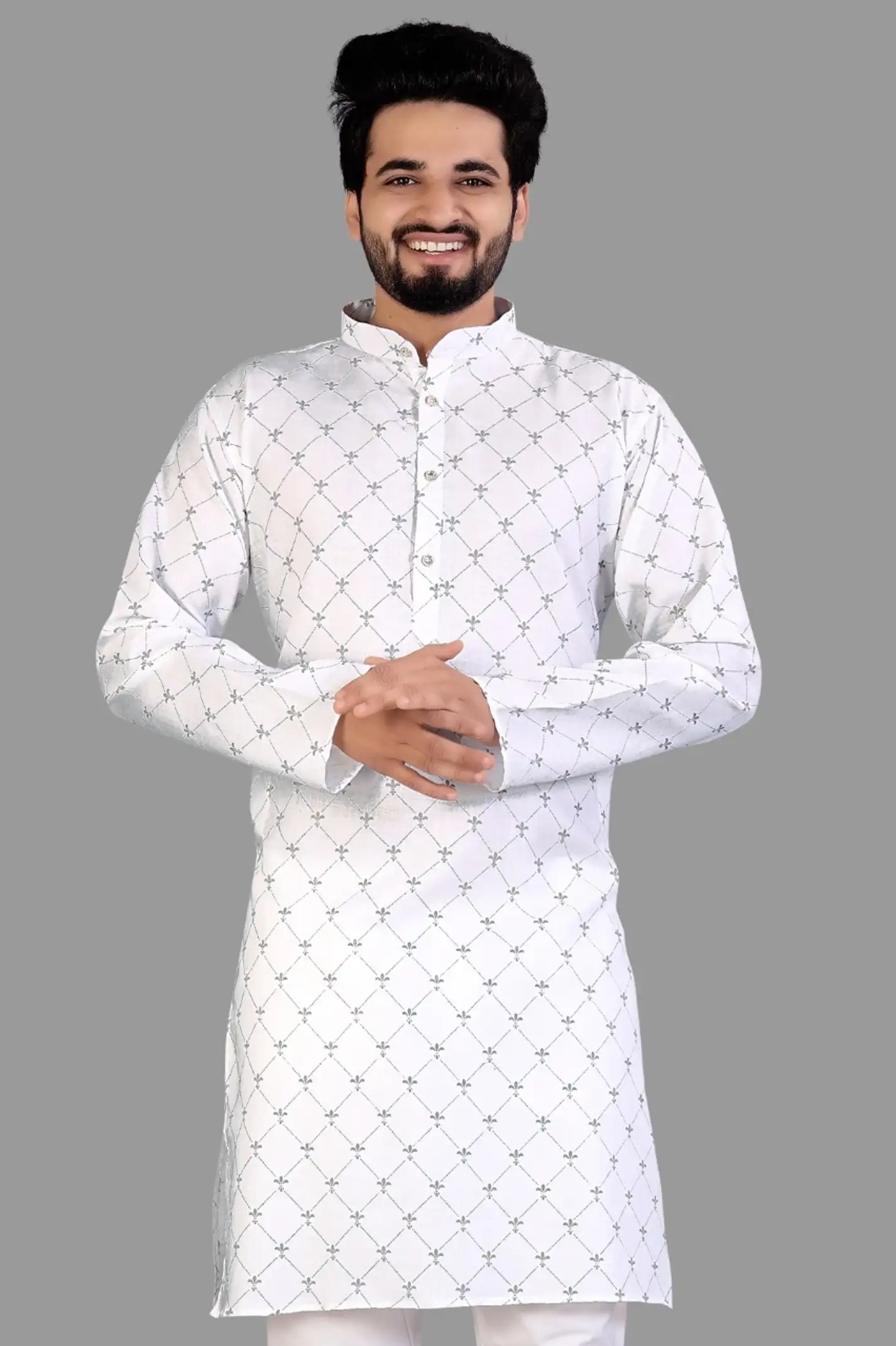 Civanth Lattice pattern Print Kurtha