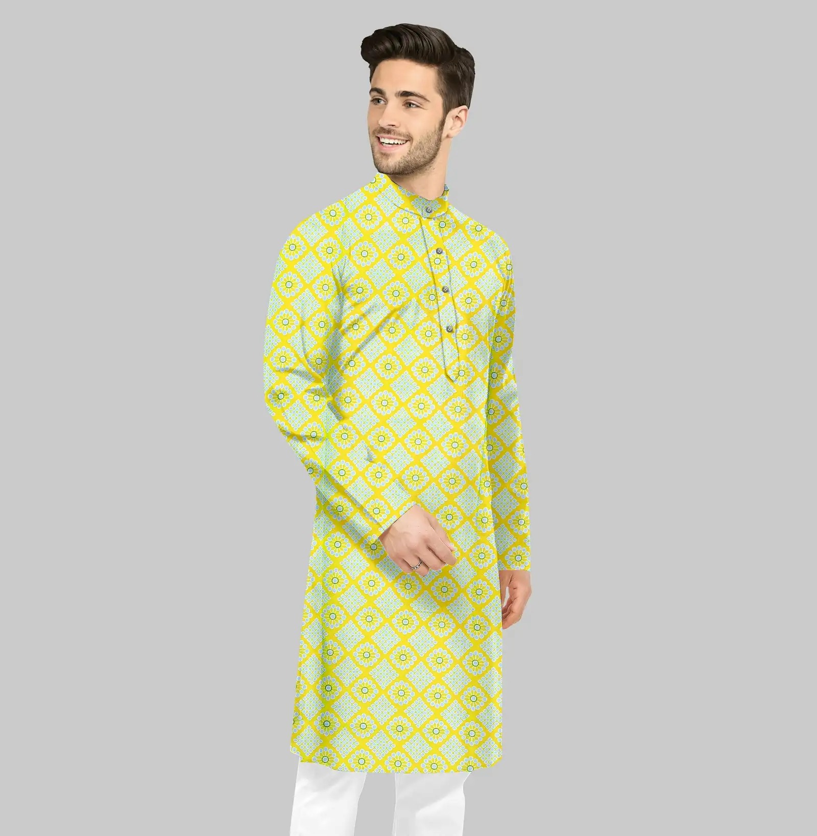 Civanth Diamond-shaped motifs Print Kurtha