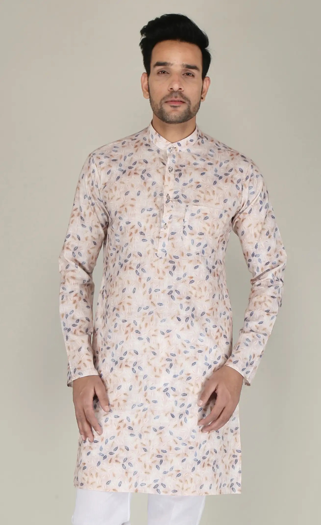 Festivo multicolored leaf-inspired Print Kurtha