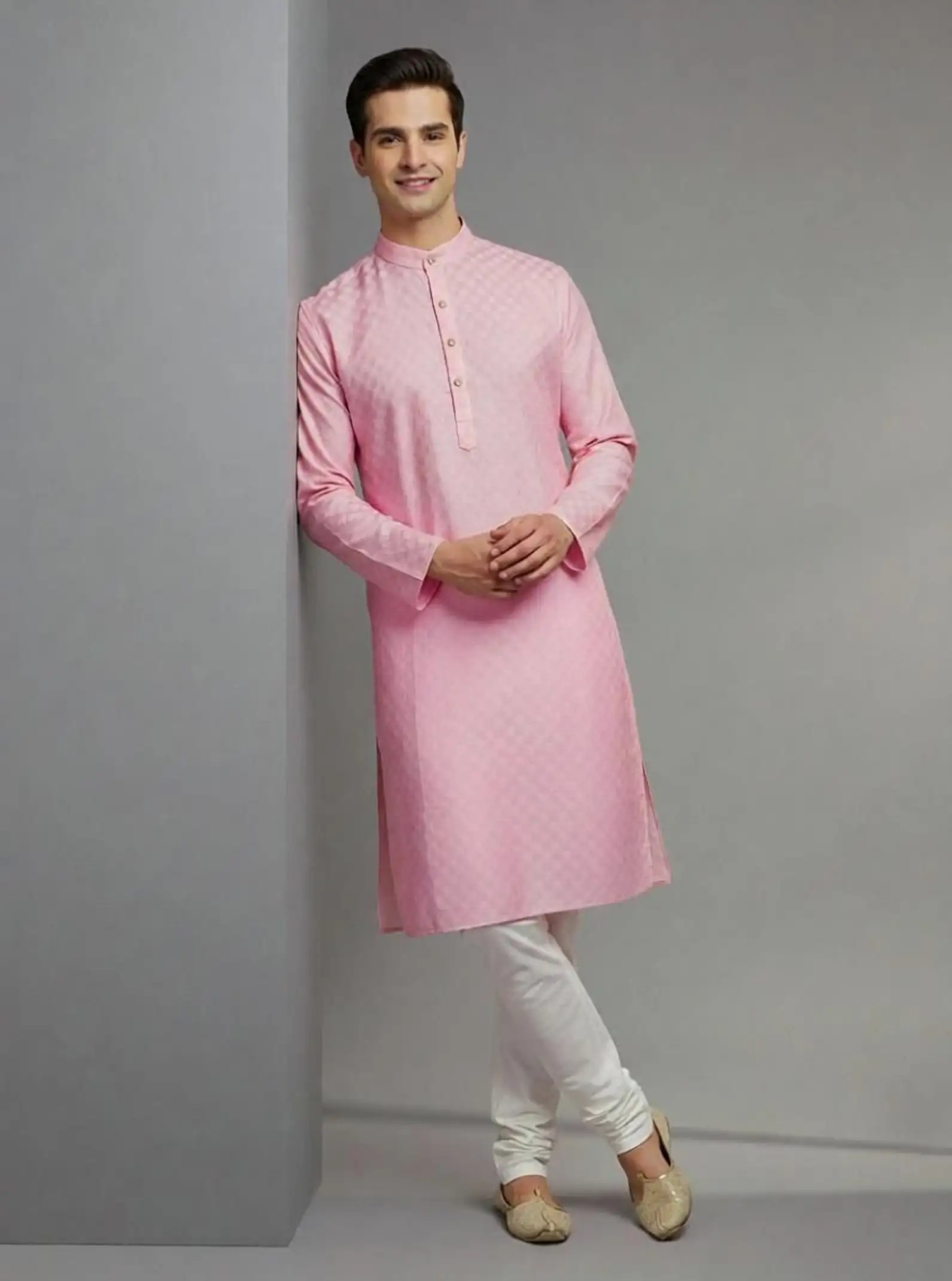 Tirthan Geometric weave  kurta set
