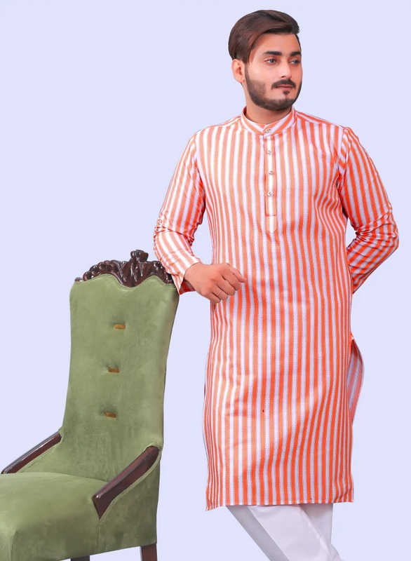 Tirthan  vertical stripes kurta set