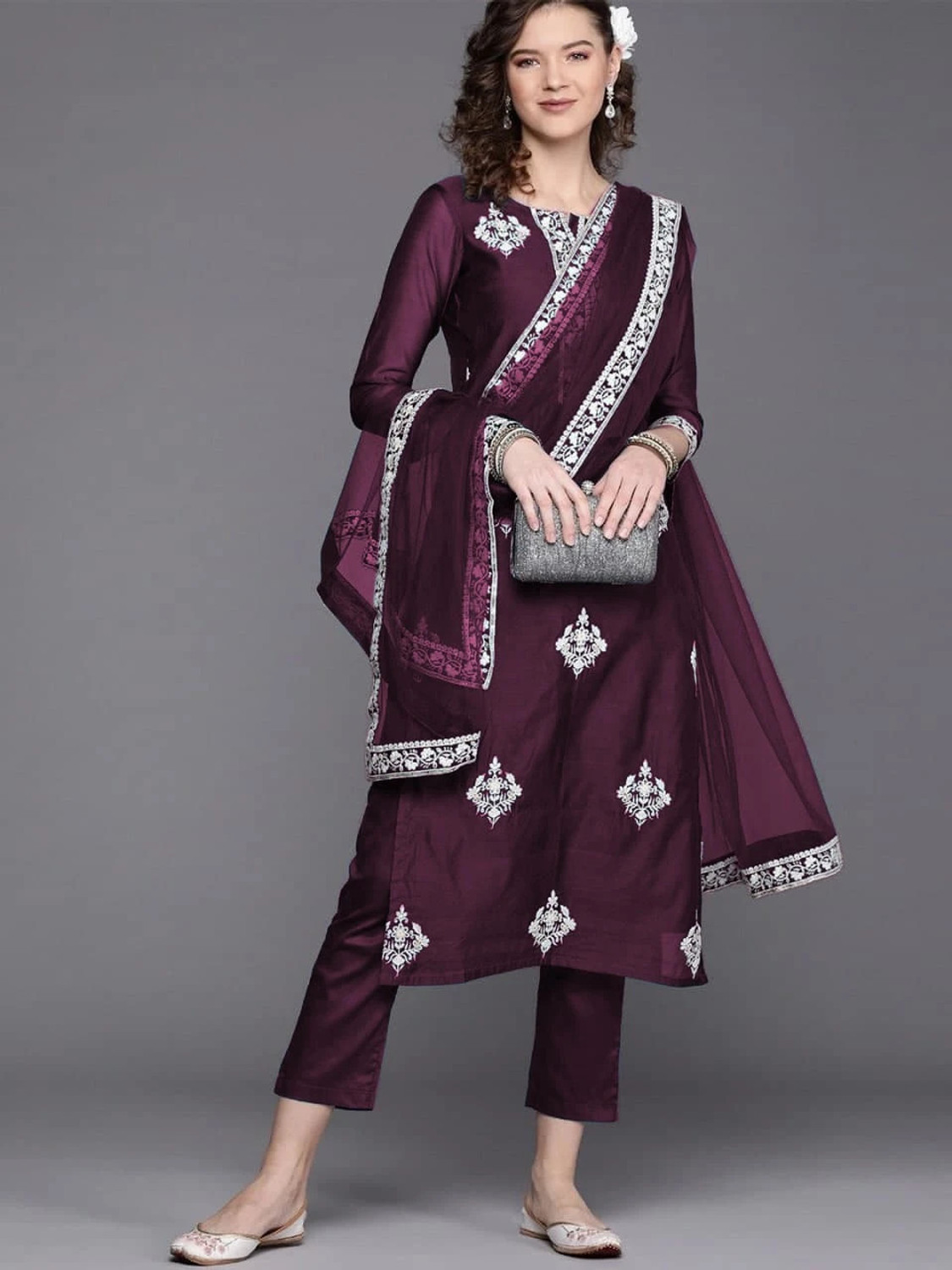  Pilessa Embroidered Viscose  Salwar Suit Set

