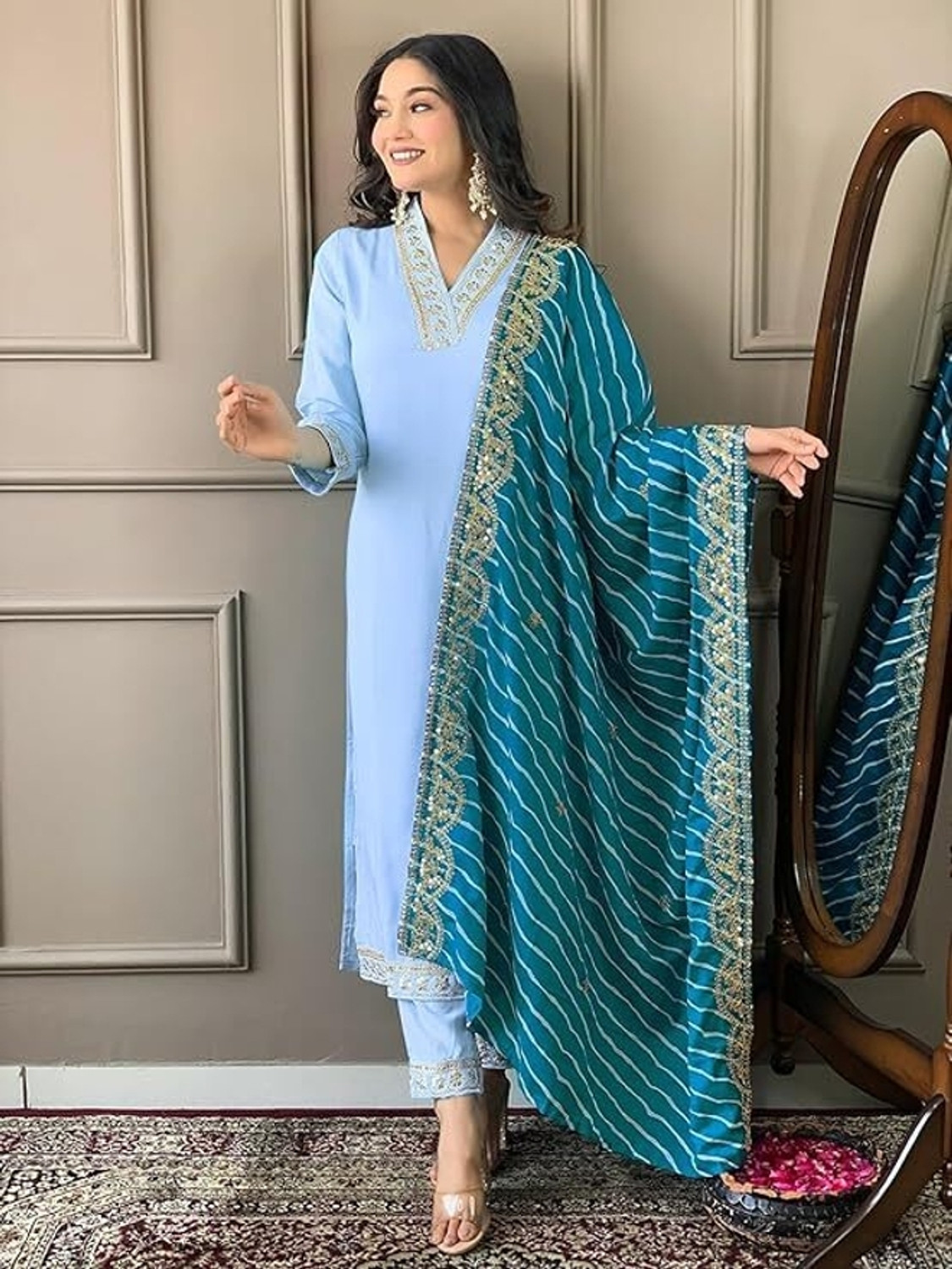  Pilessa Art Silk Straight Salwar Suit Set