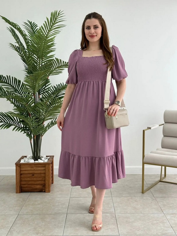 Shemora Purple solid Fit & Flare Dress