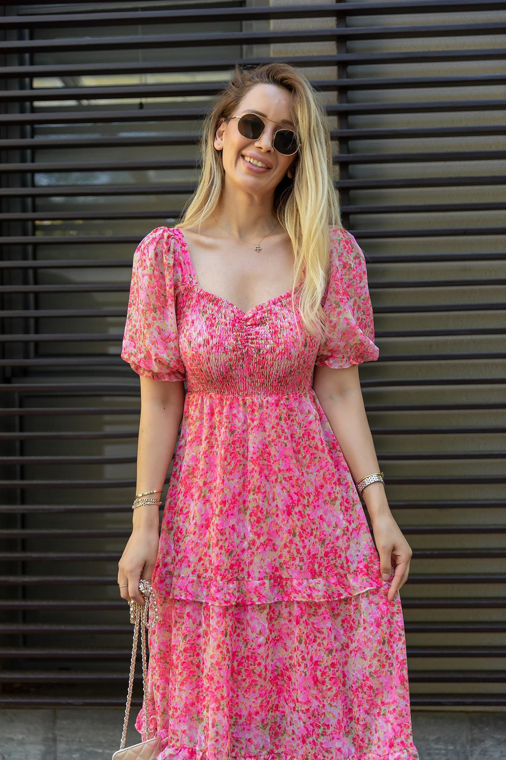 Shemora Floral Georgette  Maxi Dress