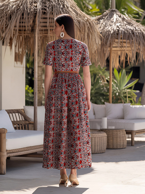 AURELIA Crepe Botanical  Maxi Dress 