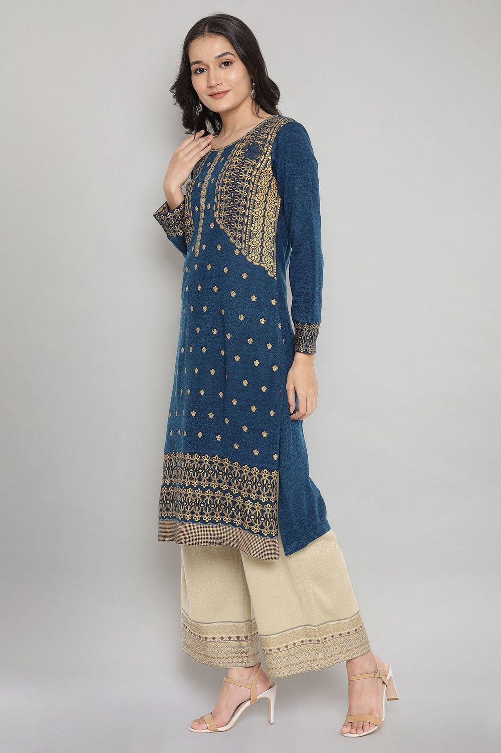 Auralis Embroidered Acrylic Blend  Salwar Suit Set