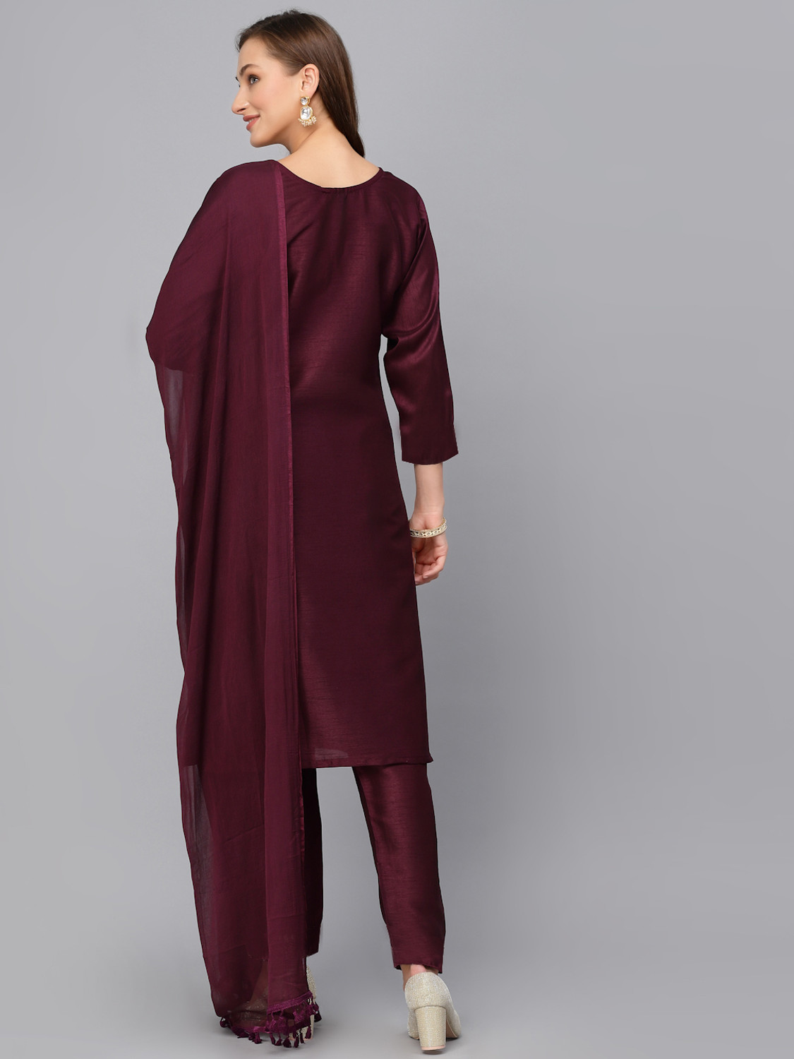  Pilessa  Wine Festive Salwar Suit Set