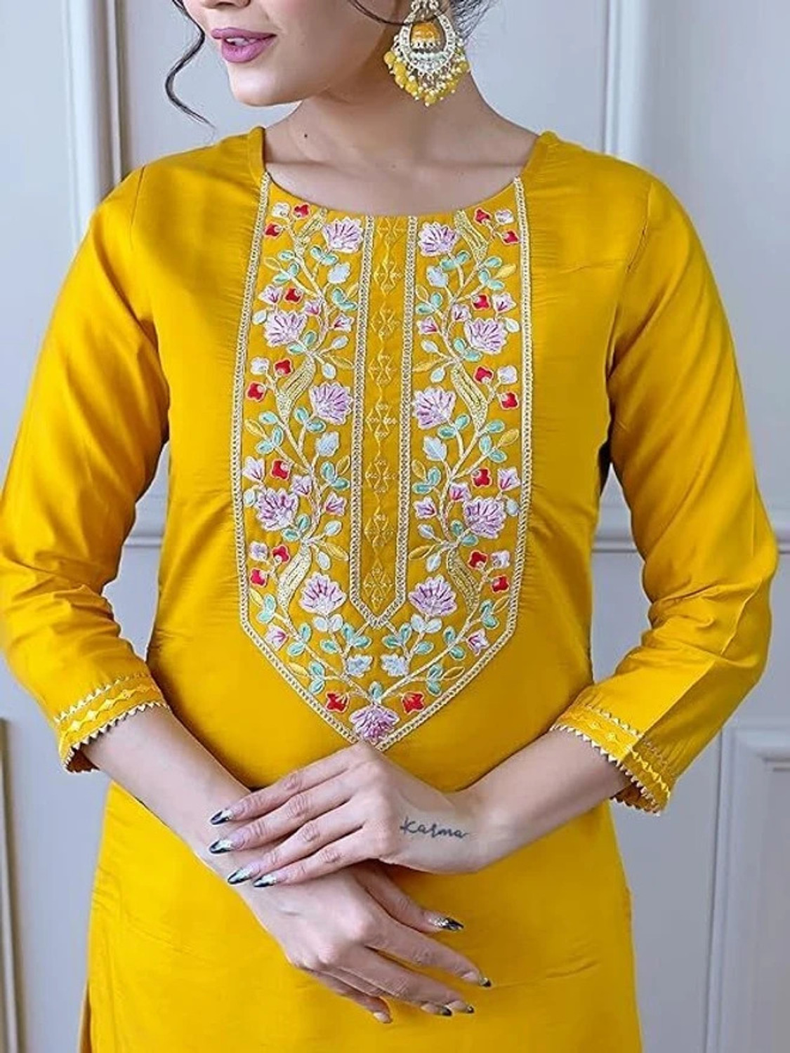  Pilessa Embellished  Viscose Rayon Salwar Suit Set
