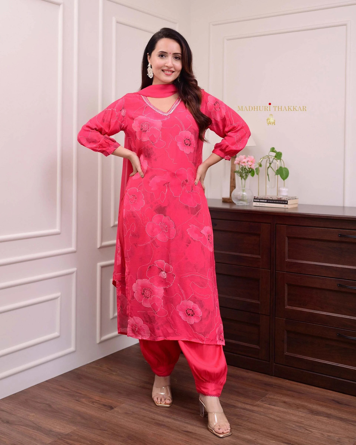   Pilessa Rani Pink Festive Salwar Suit Set