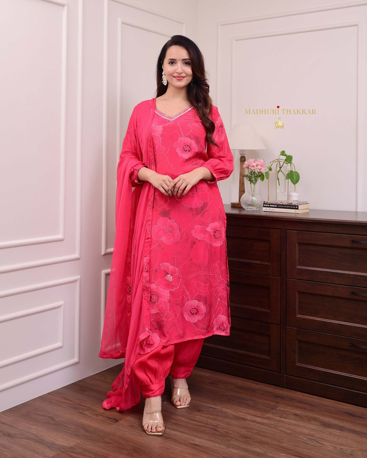   Pilessa Rani Pink Festive Salwar Suit Set