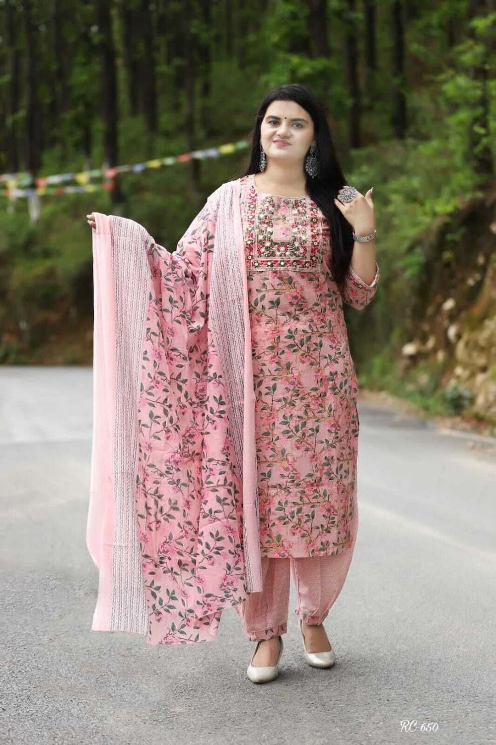  Pilessa Floral Grey Salwar Suit Set
