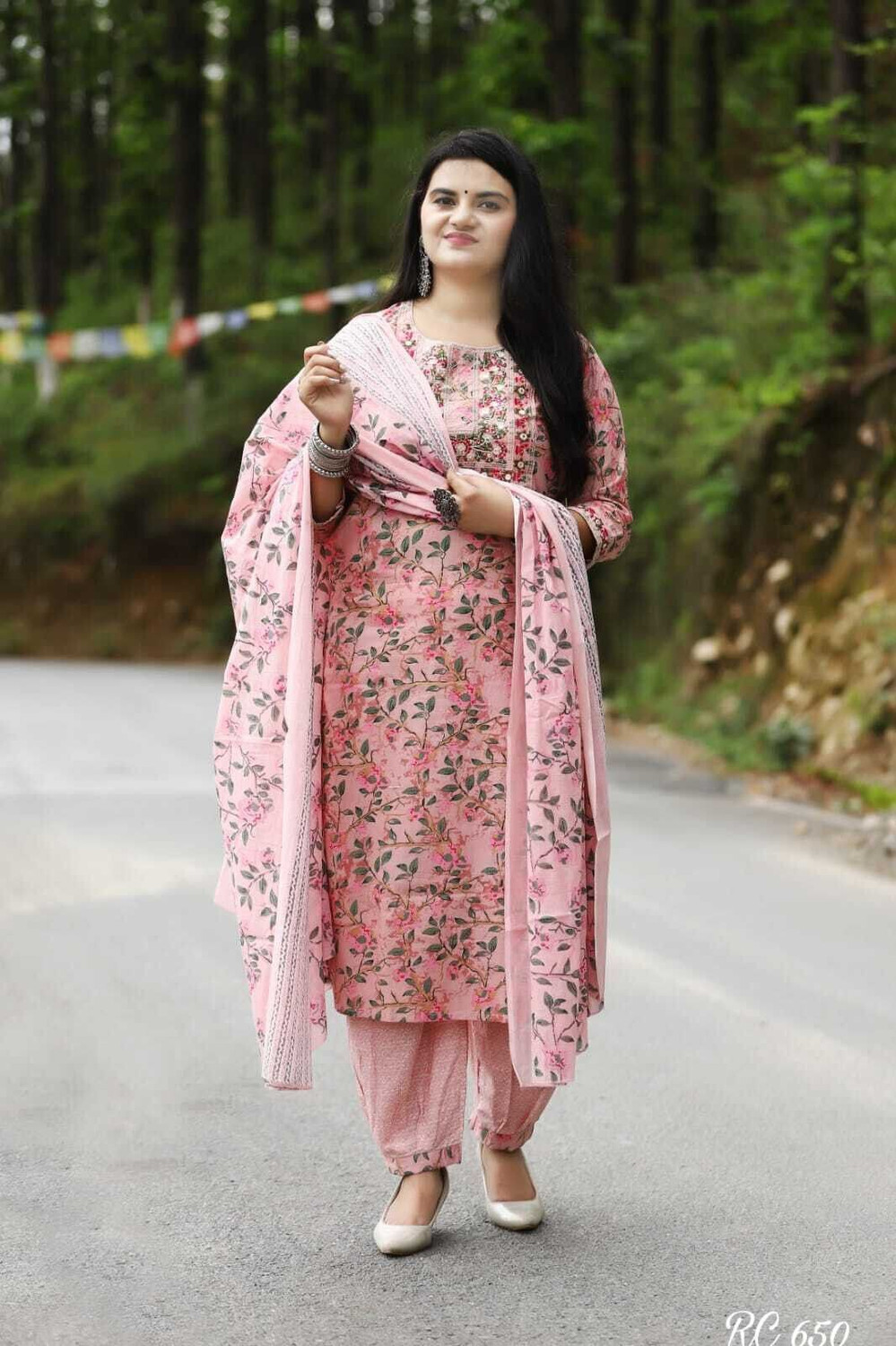  Pilessa Floral Grey Salwar Suit Set