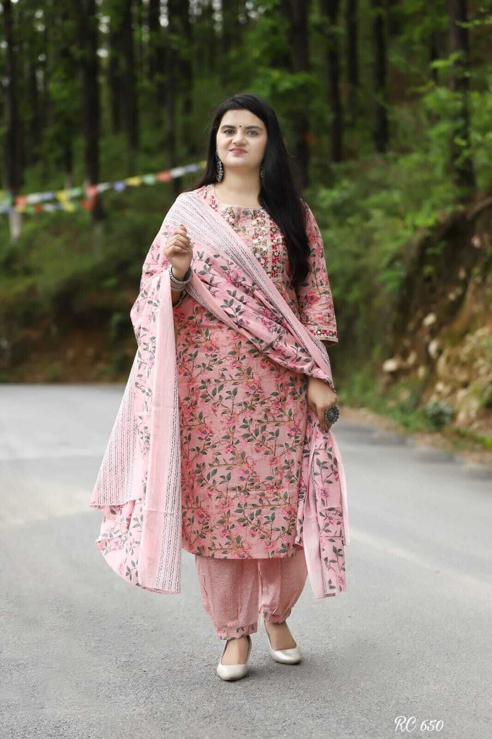  Pilessa Floral Grey Salwar Suit Set