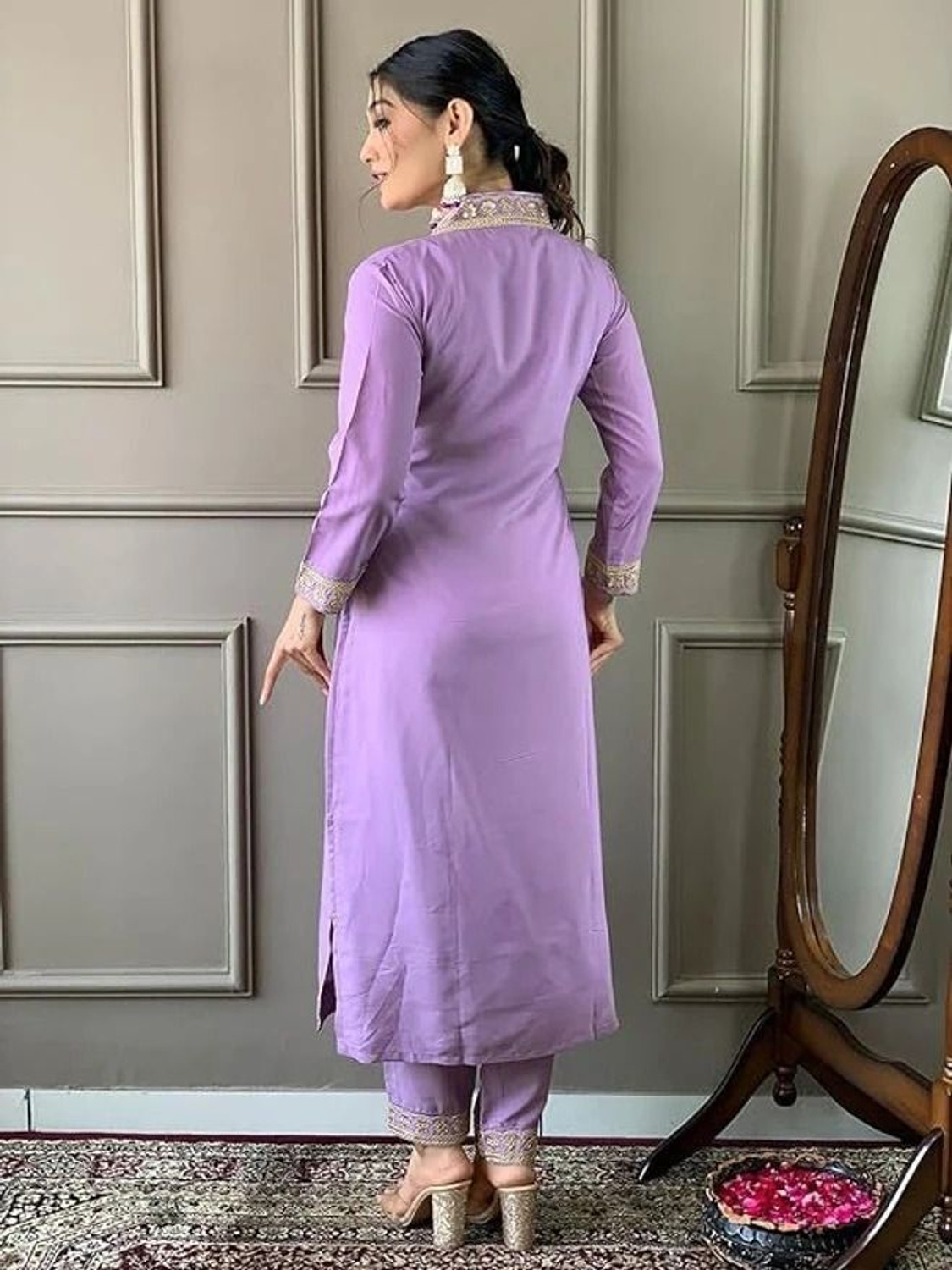  Pilessa Art Silk Straight Salwar Suit Set