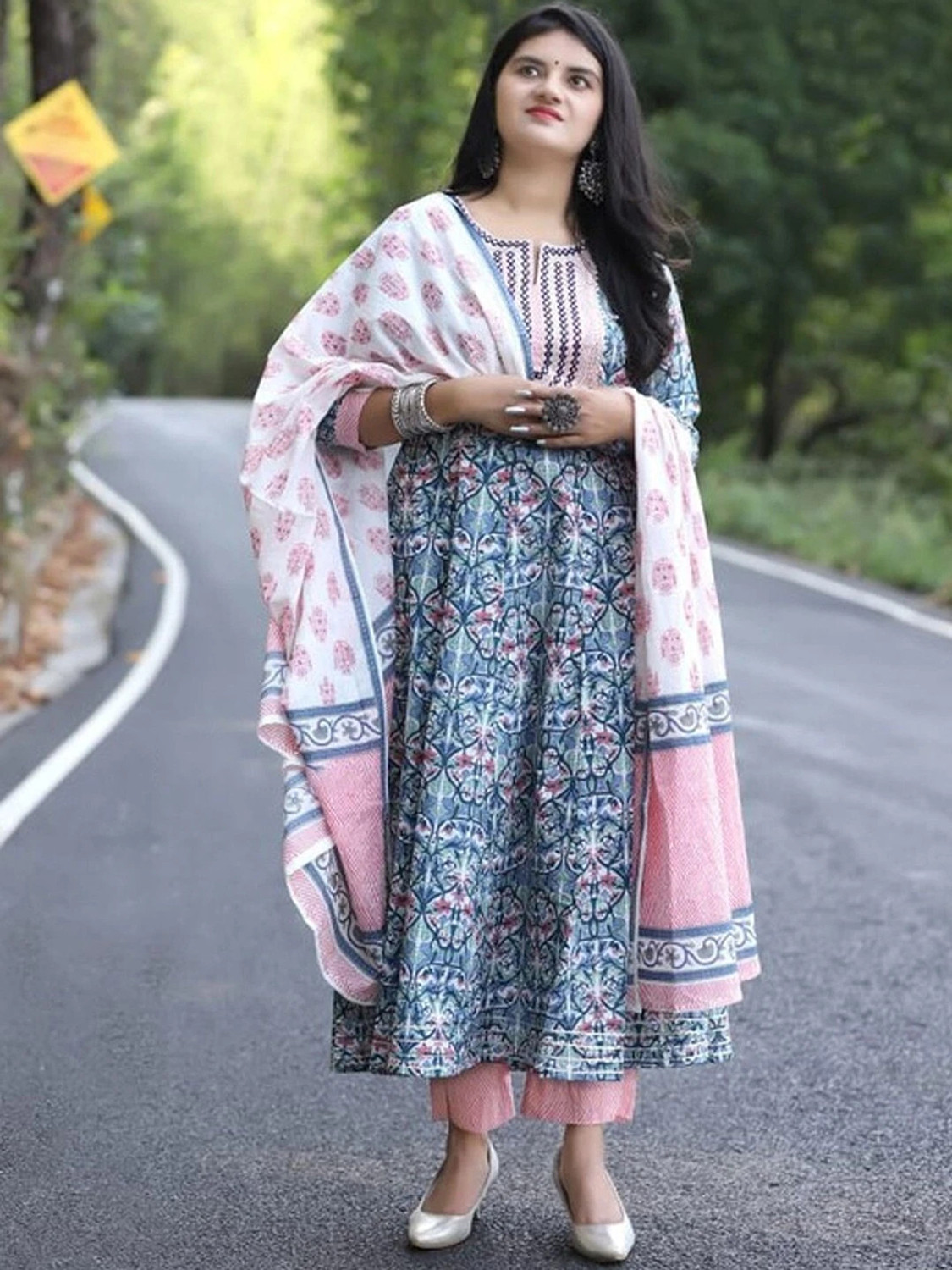  Pilessa Floral Print Salwar Suit Set