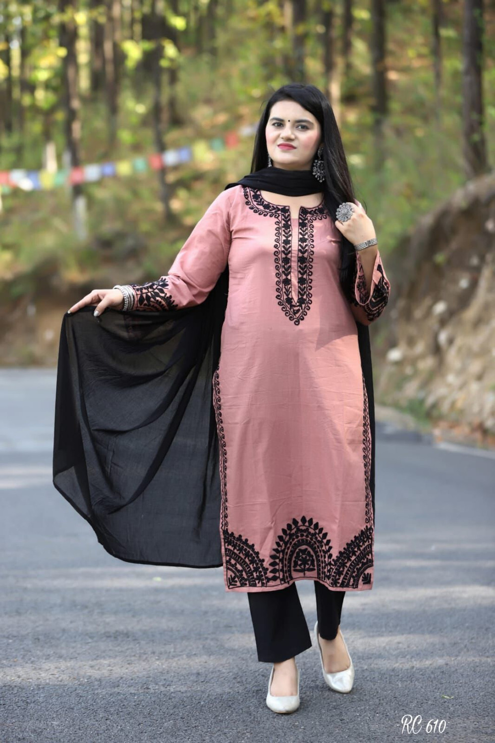  Pilessa Embroidered Rayon Salwar Suit Set