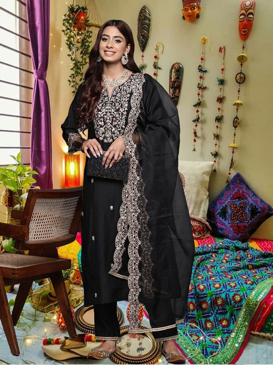 Pravya Floralt Pure Cotton Salwar Suit Set

